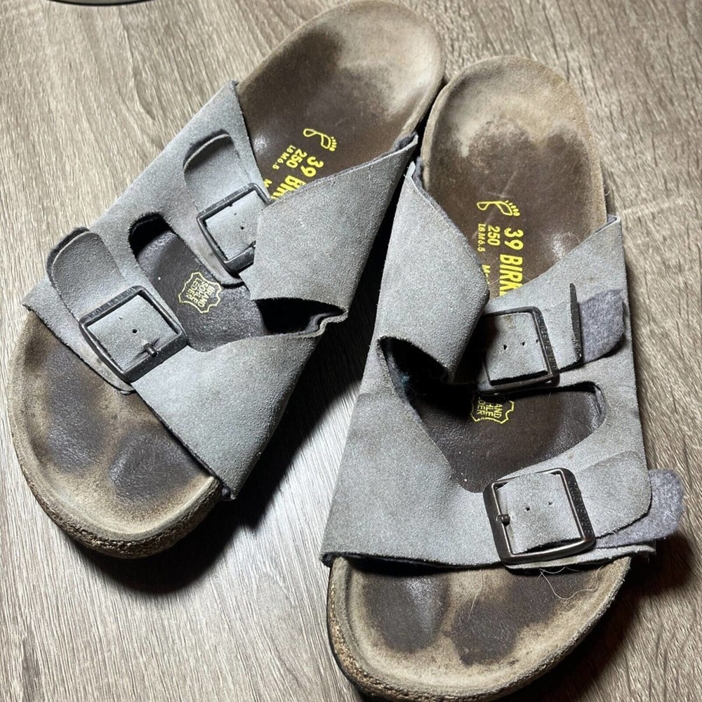 Birkenstock Arizona 250 Sandals 39 L 8 M 6.5 Beige Nude Two Strap